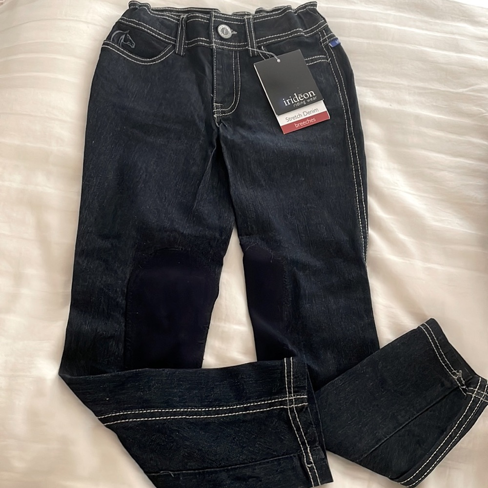 Irideon stretch denim riding breeches, size 6z. Brand new w/tags